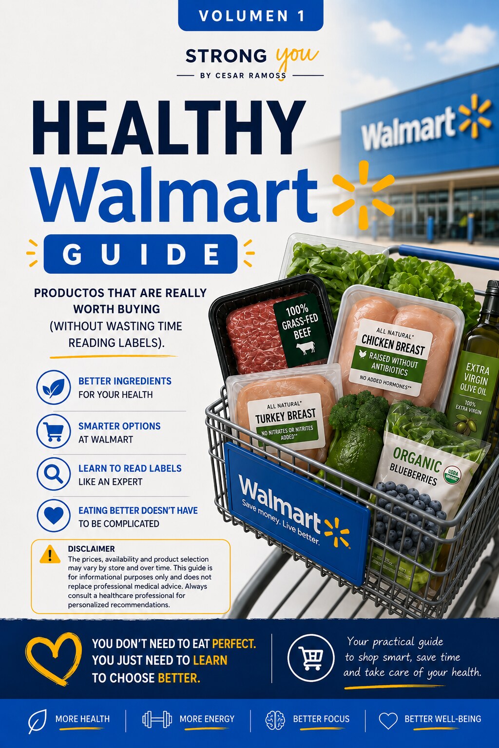 Walmart Guide cover — Volume 1 by César Ramos · clean grocery shopping.